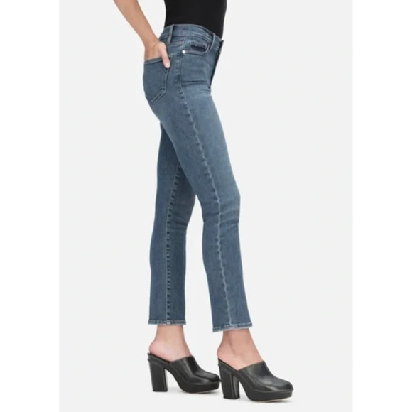 FRAME WOMENS 26 LE HIGH-RISE STRAIGHT FIT ANKLE JEANS BESTIA MEDIUM BLUE DENIM - Picture 2 of 12